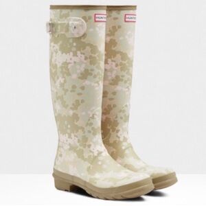 New HUNTER Original Tall Flecktarn Camo Boots Size 10